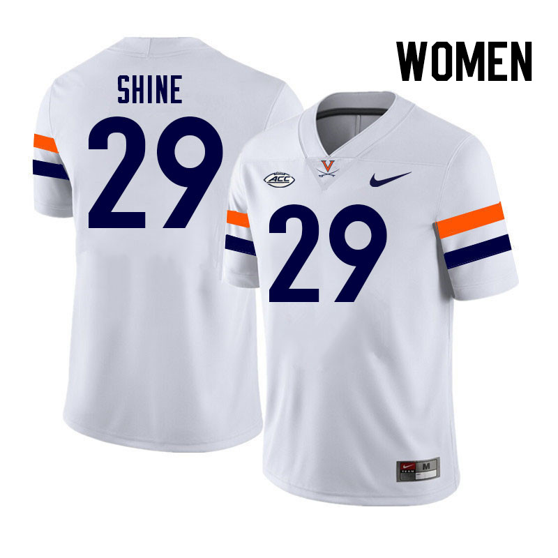 Women Virginia Cavaliers #29 Kempton Shine College Football Jerseys Stitched-White